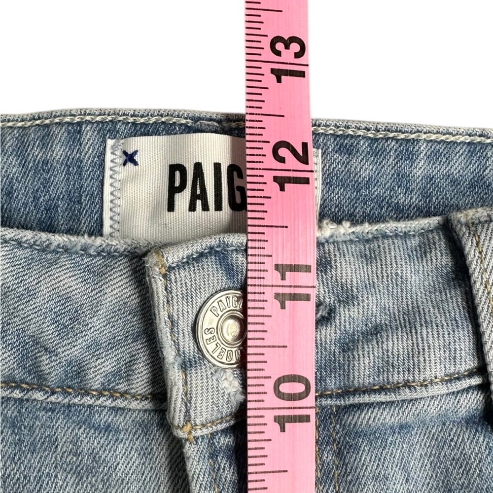 PAIGE Blue Distressed Sarah Slim Jeans Size 28 - Picture 8 of 9